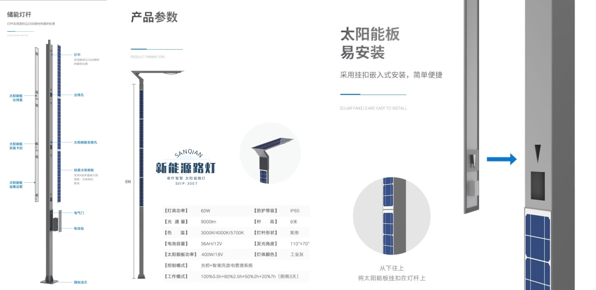 太陽能儲能路燈桿技術參數(shù)